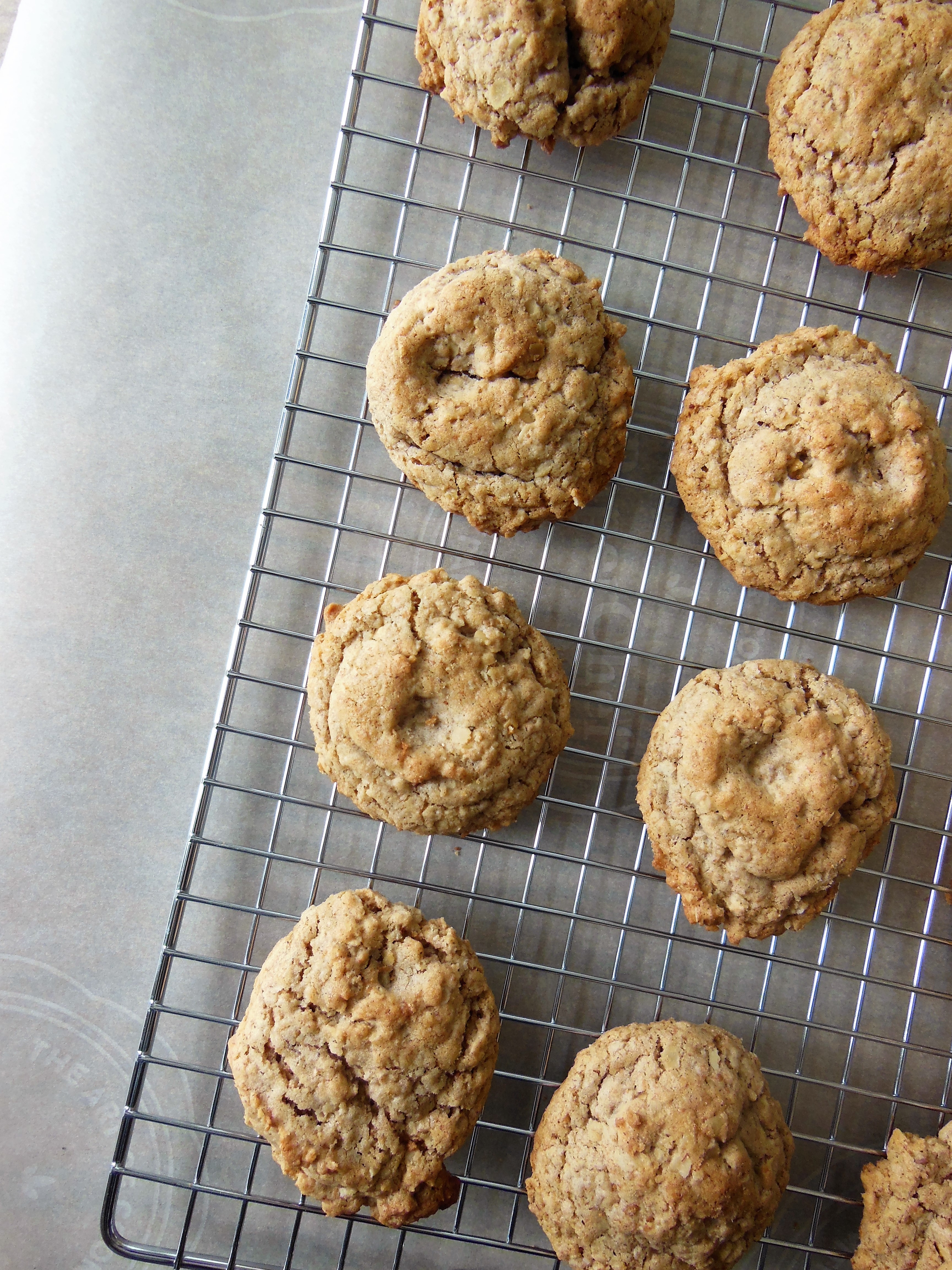 Brown Butter Oatmeal Cookies - Three Happy Folk